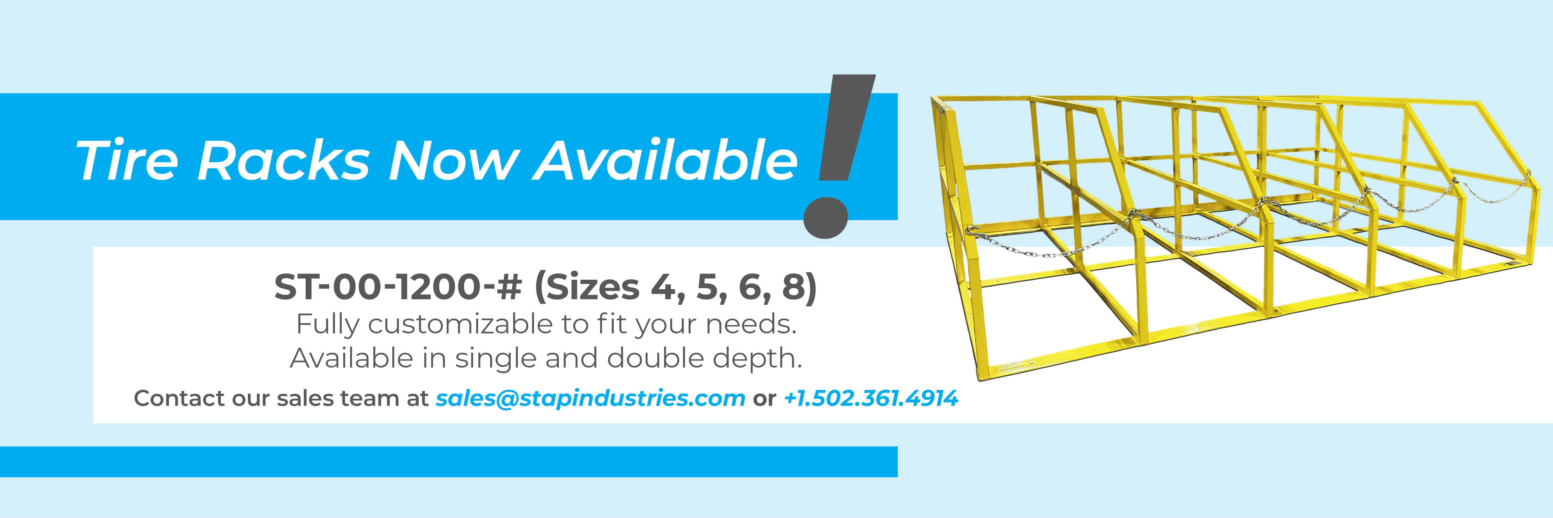 ST-00-1200 Tire Racks Available for Custom Order